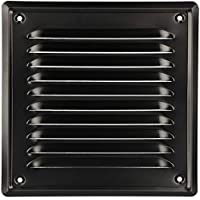 KOTARBAU® Rejilla de ventilación de 165 x 165 mm- con tornillos- barnizada- color negro- protección contra insectos…